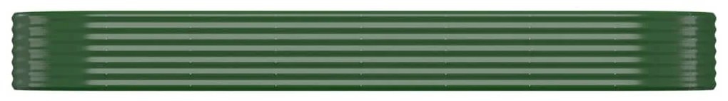 Canteiro elevado jardim 322x100x36 cm aço revestido a pó verde