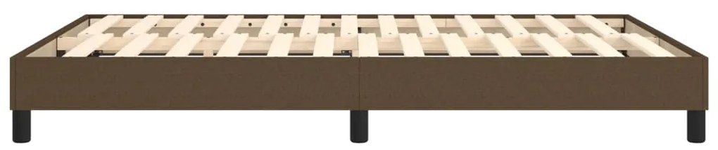 Estrutura de cama sem colchão 140x200 cm tecido castanho-escuro