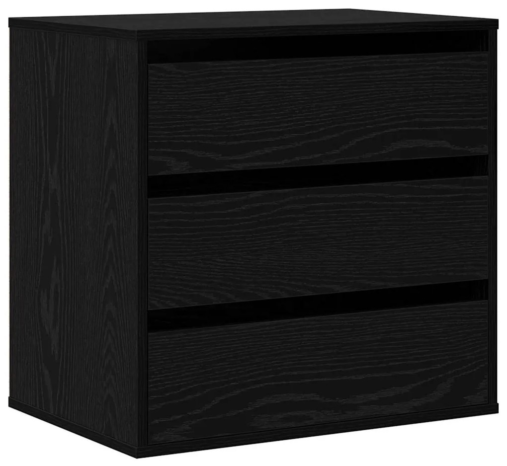 Cômoda de Canto Carvalho Preto 60x41x58 cm Madeira de Engenharia