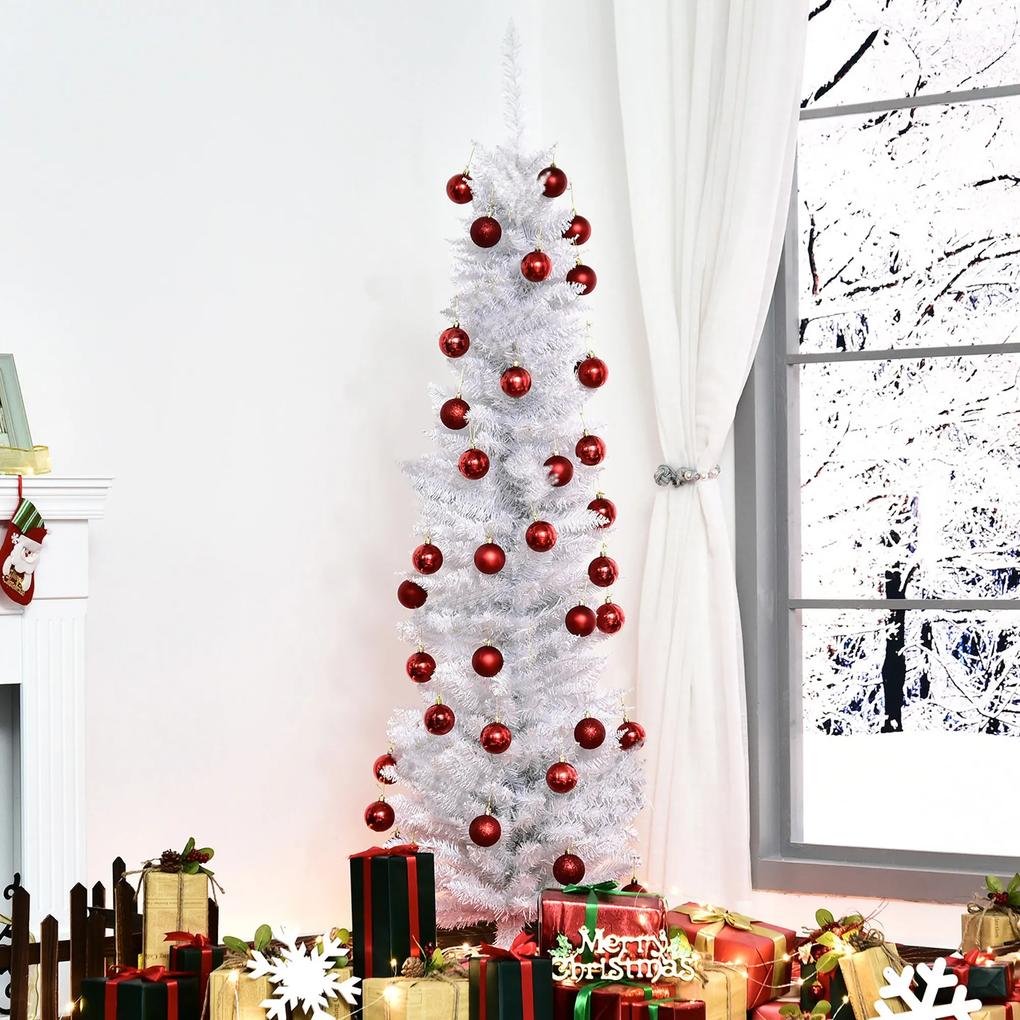 Árvore de Natal Artificial 180cm Ignífugo com 390 Ramos de PVC e Suporte de Metal Decoração de Natal para Interiores Fácil de Montar Verde