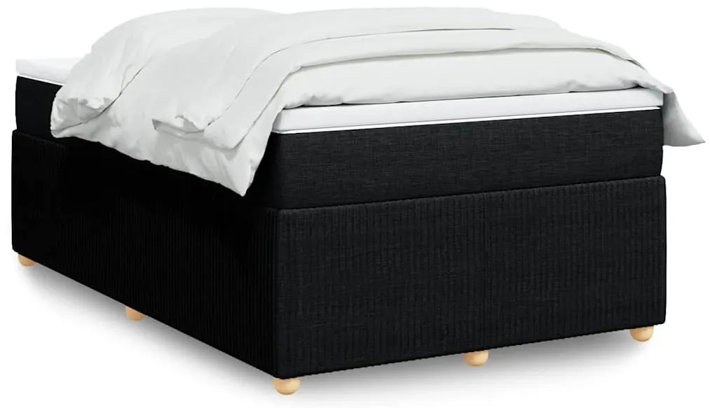 Cama boxspring com colchão 120x190 cm tecido preto