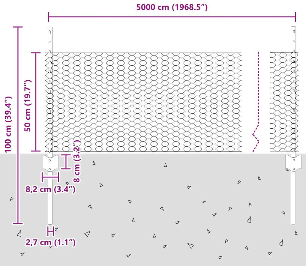 Postes de Cerca vidaXL 11 pcs U-Channel 60 cm Aço Galvanizado, Cerca H