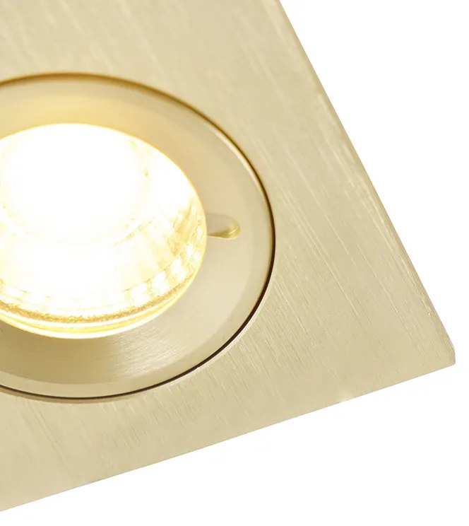 Foco embutido moderno quadrado dourado IP44 - Xena Moderno