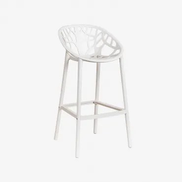 Pack De 2 Bancos Altos Em Polipropileno Ores ↑75 Cm & Branco Glacial - Sklum