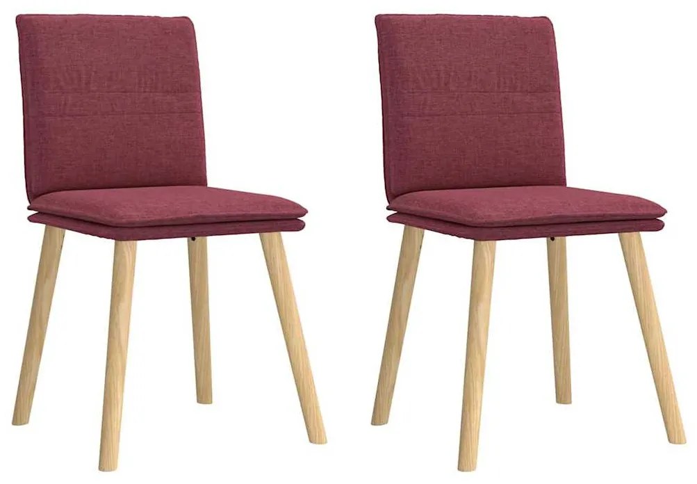Cadeiras de jantar 2 pcs tecido vermelho tinto