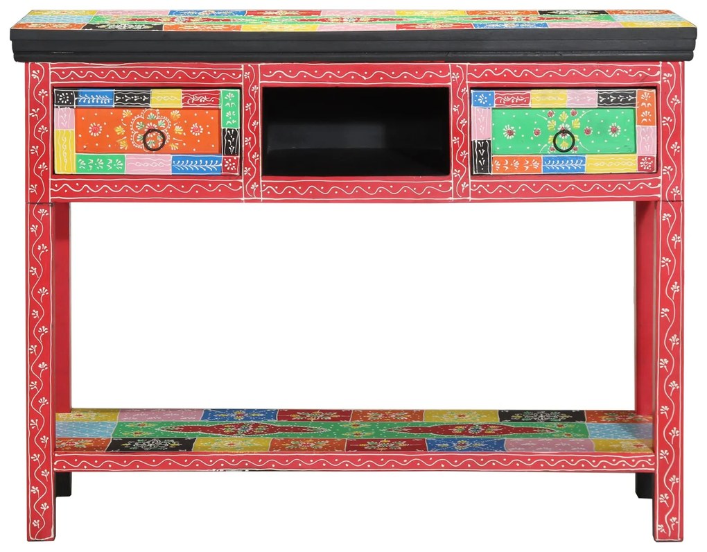 Mesa Console vidaXL Multicolorida 100x30x75 cm Madeira Sólida de Manga