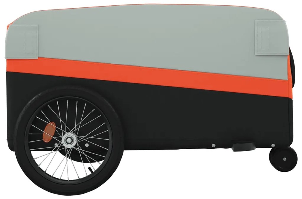 Reboque para bicicleta 45 kg ferro preto e laranja