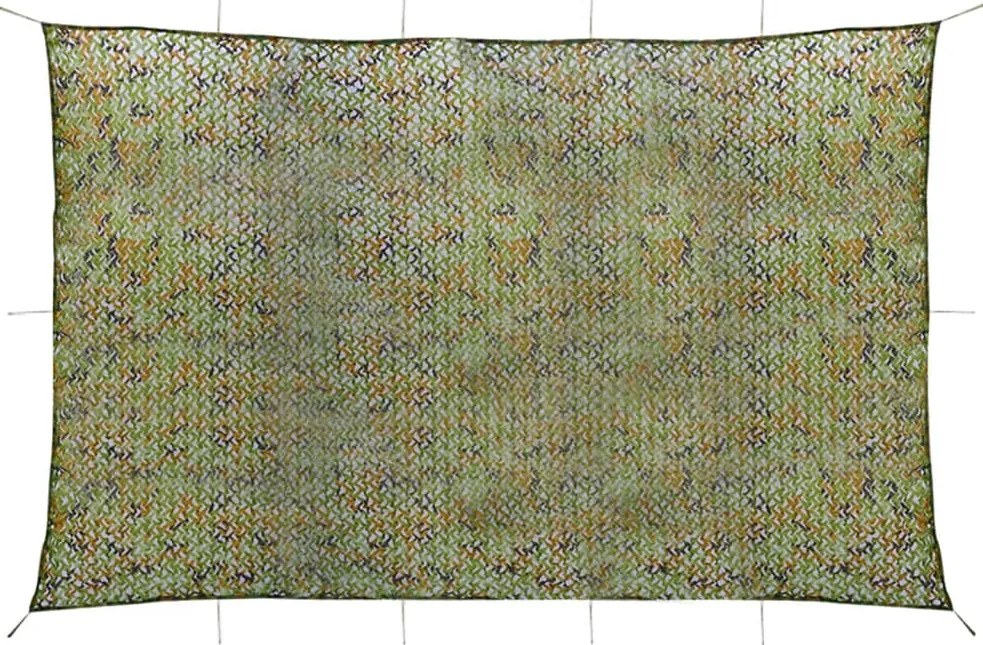 Rede de camuflagem com saco de armazenamento 6x7 m verde