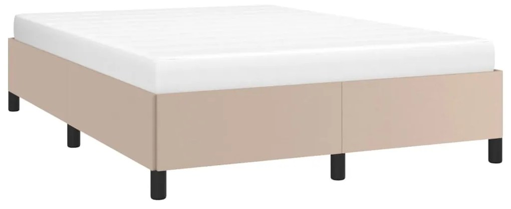 Estrutura de cama 140x190 cm couro artificial cappuccino