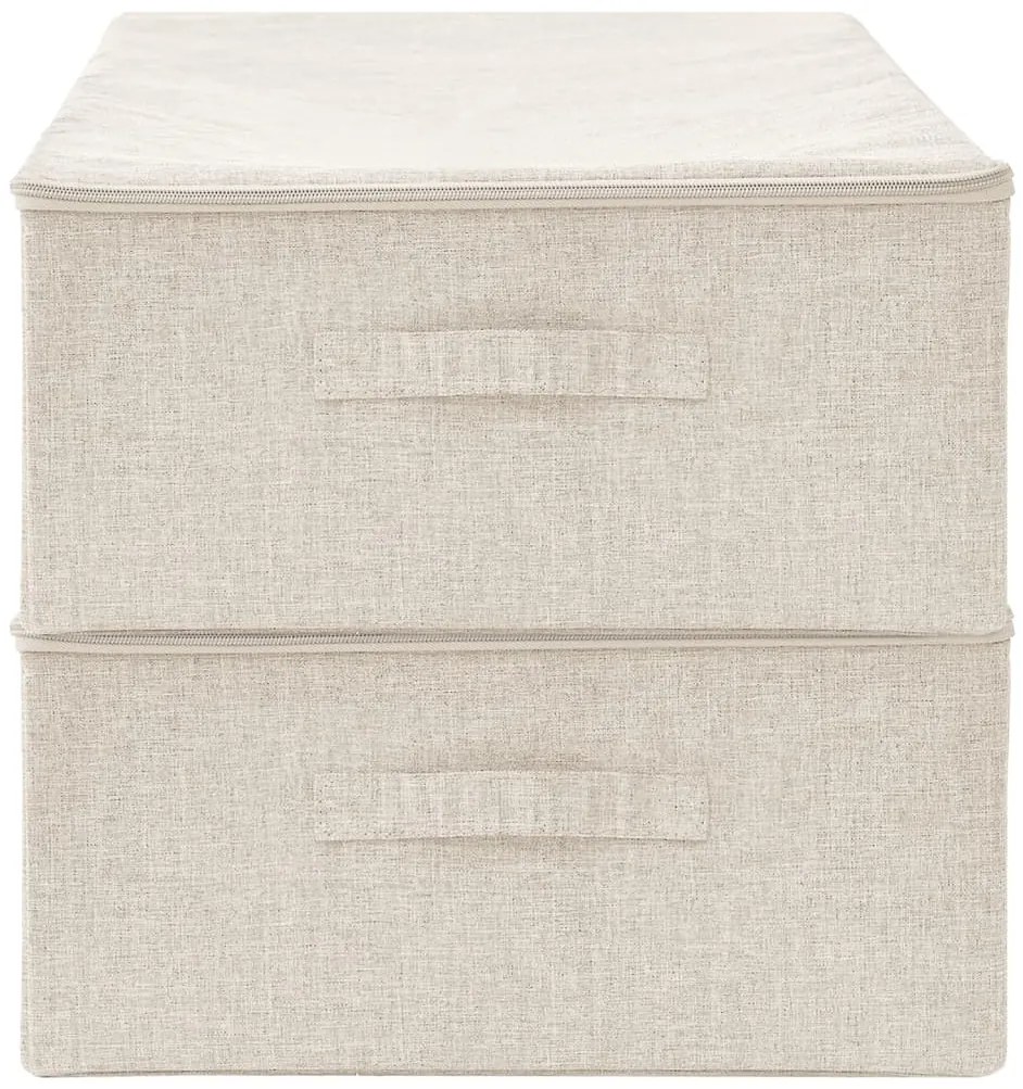 Caixas de arrumação 2 pcs tecido 70x40x18 cm cor creme