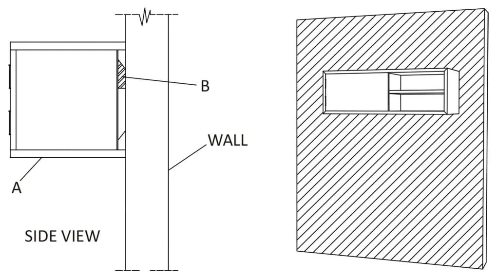 Armário de parede para TV 180x30x30 cm madeira de teca maciça