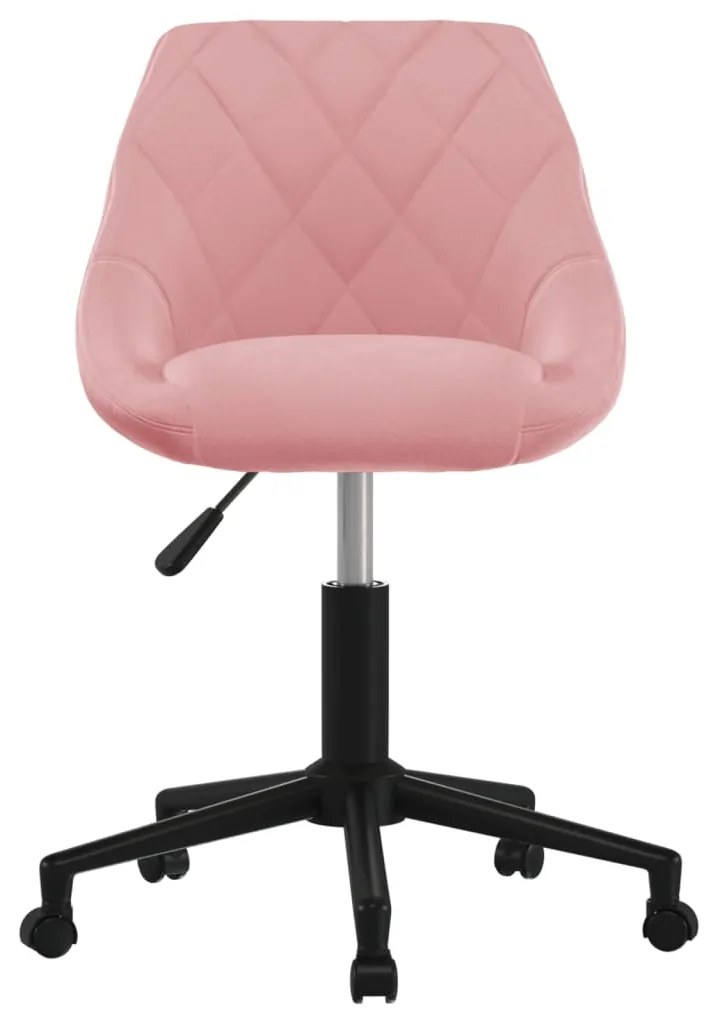 Cadeira de jantar giratória veludo rosa
