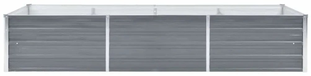 Canteiro elevado de jardim aço galvanizado 240x80x45cm cinzento