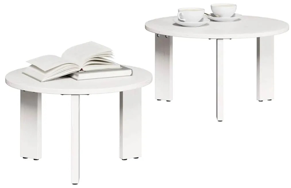 Conjunto de Mesas de Café 2 pcs Branco 47.5 x 47.5 x 27 cm