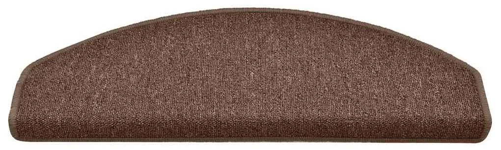 Tapetes de escada 30 pcs 65x24x4 cm castanho