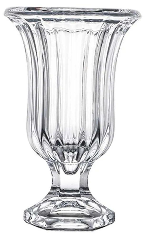 Jarra Vidro com Pé Riscas 19cm