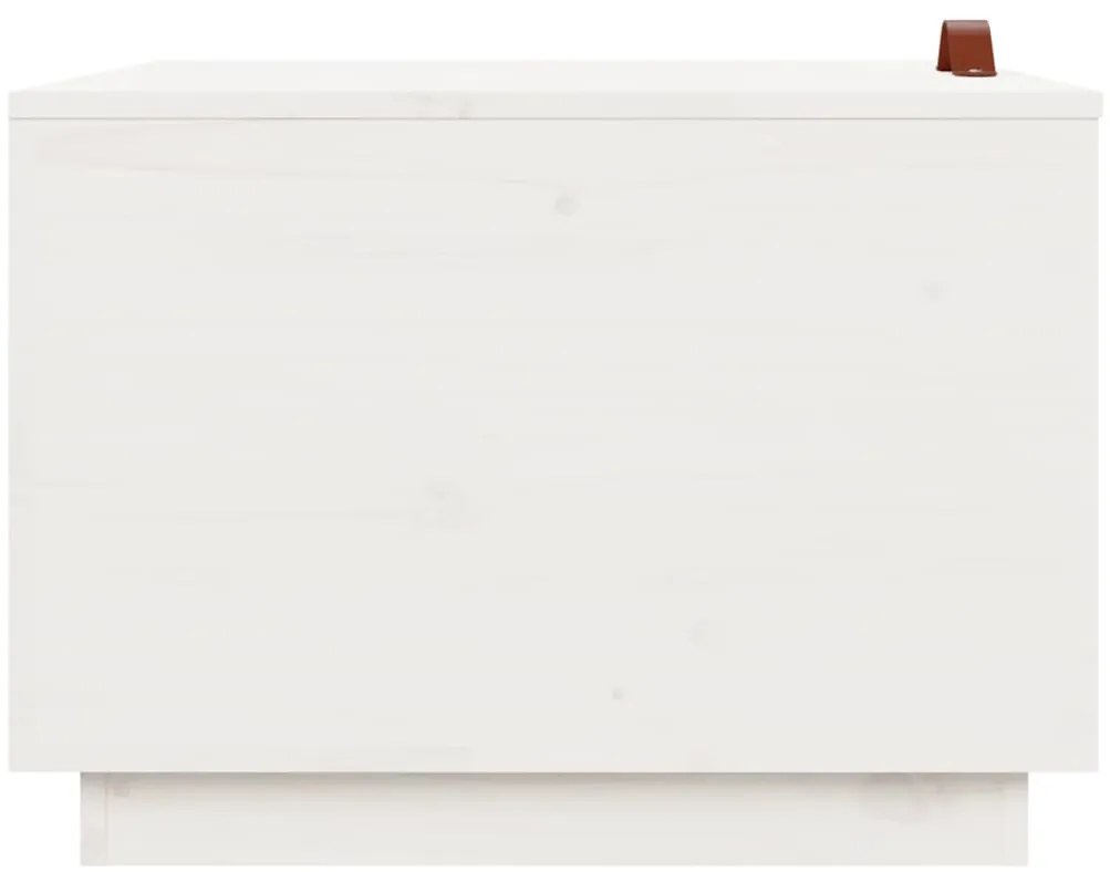 Caixas de arrumação com tampas 3 pcs pinho maciço branco