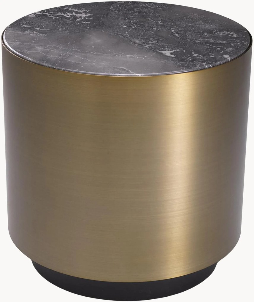 Mesa de apoio redonda com tampo de mármore Porter