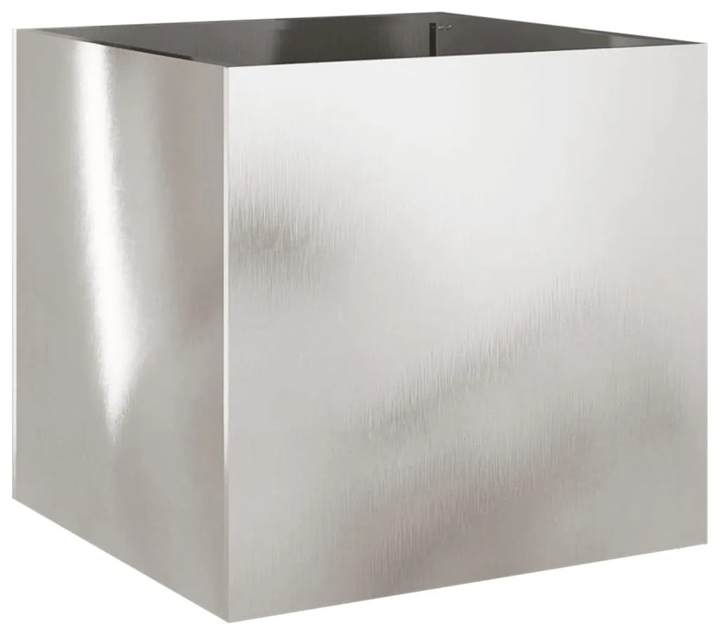 Vasos/floreiras 2 pcs 49x47x46 cm aço inoxidável prateado
