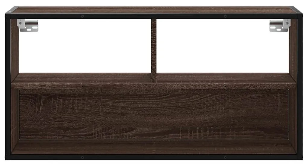 Móvel p/ TV 80x31x39,5cm deriv. madeira/metal carvalho castanho