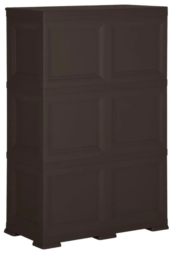 Armário de plástico 79x43x125 cm design de madeira castanho