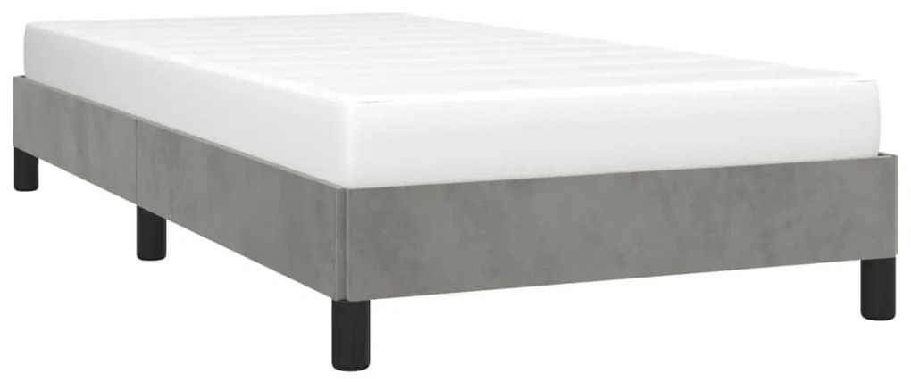 Estrutura de cama 100x200 cm veludo cinzento-claro