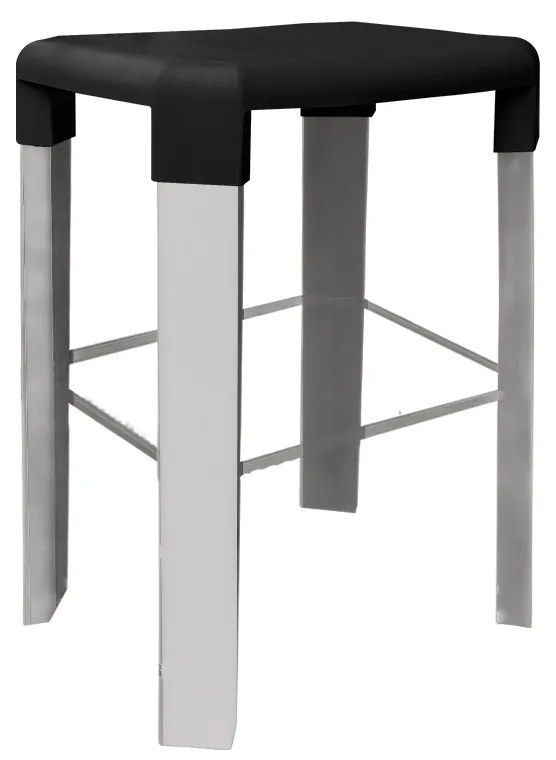 Banco OSLO 65H, Perna Alumínio - Pack 4 unidades, Preto