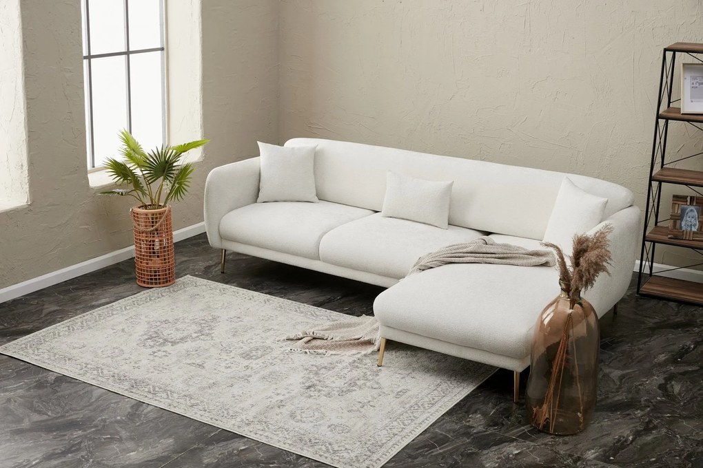 Sofá-Cama de Canto Simena – Creme Dourado – 77x77x70 cm