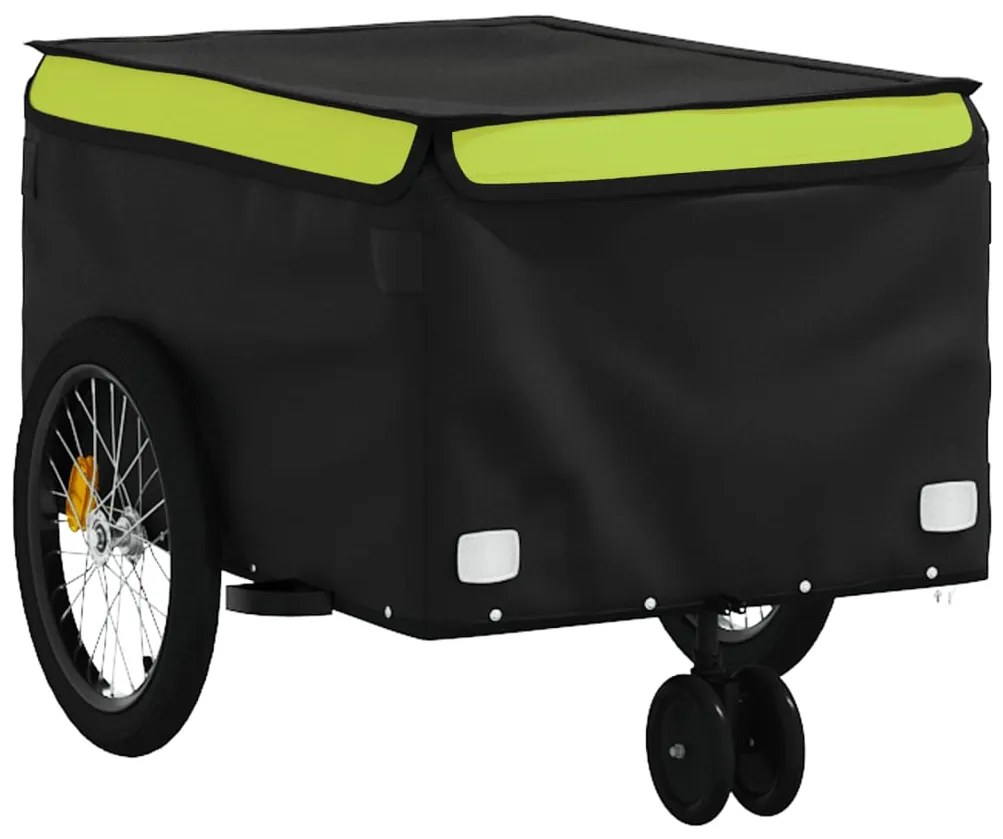 Reboque para bicicleta 30 kg ferro preto e verde