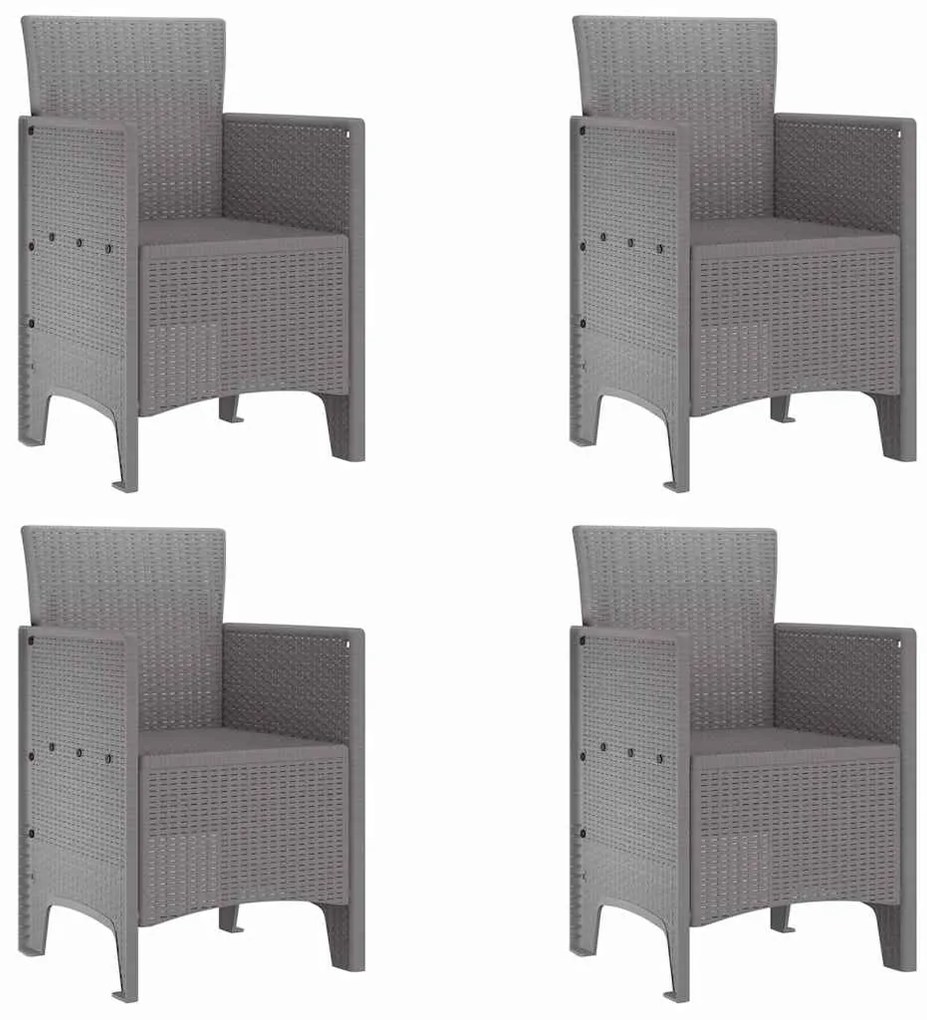 Cadeiras de Jardim 4 pcs Cinzento-claro 53 x 49 x 85 cm
