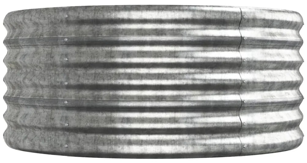 Canteiro elevado jardim 224x80x36cm aço revestido a pó prateado