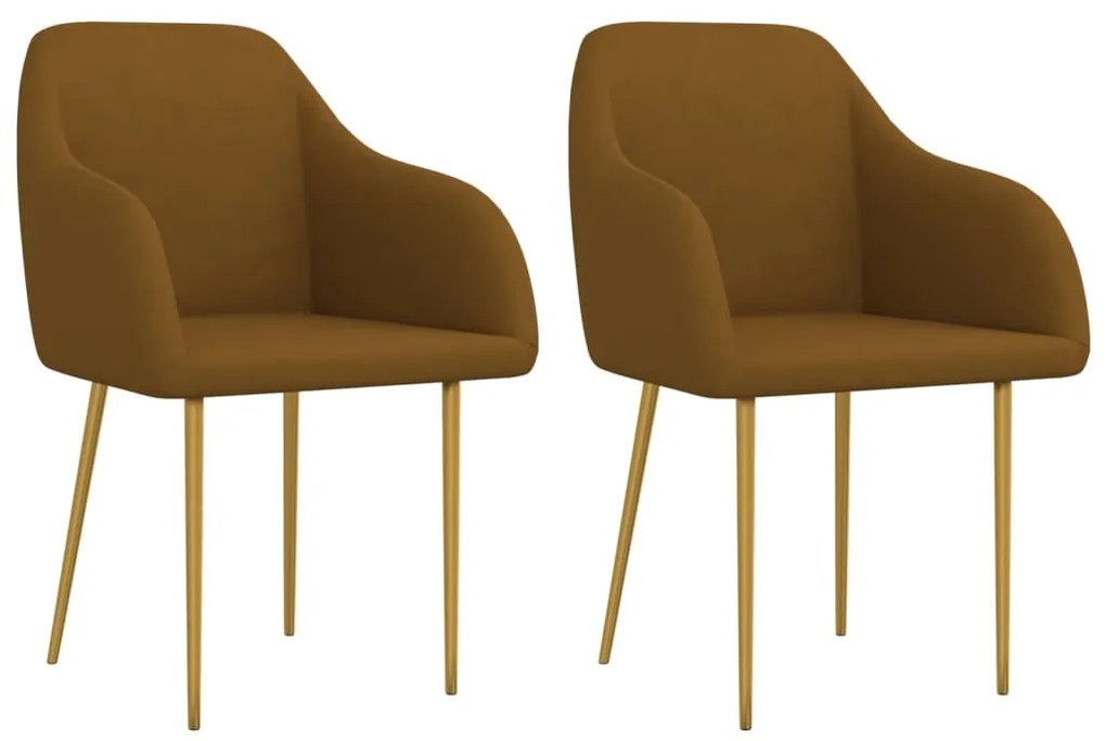vidaXL Cadeiras de jantar 2 pcs veludo castanho