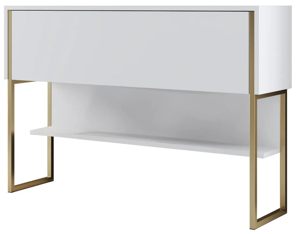 Consola de Entrada "Madrid" – Dourado e Branco - 120x30x80 cm – Design