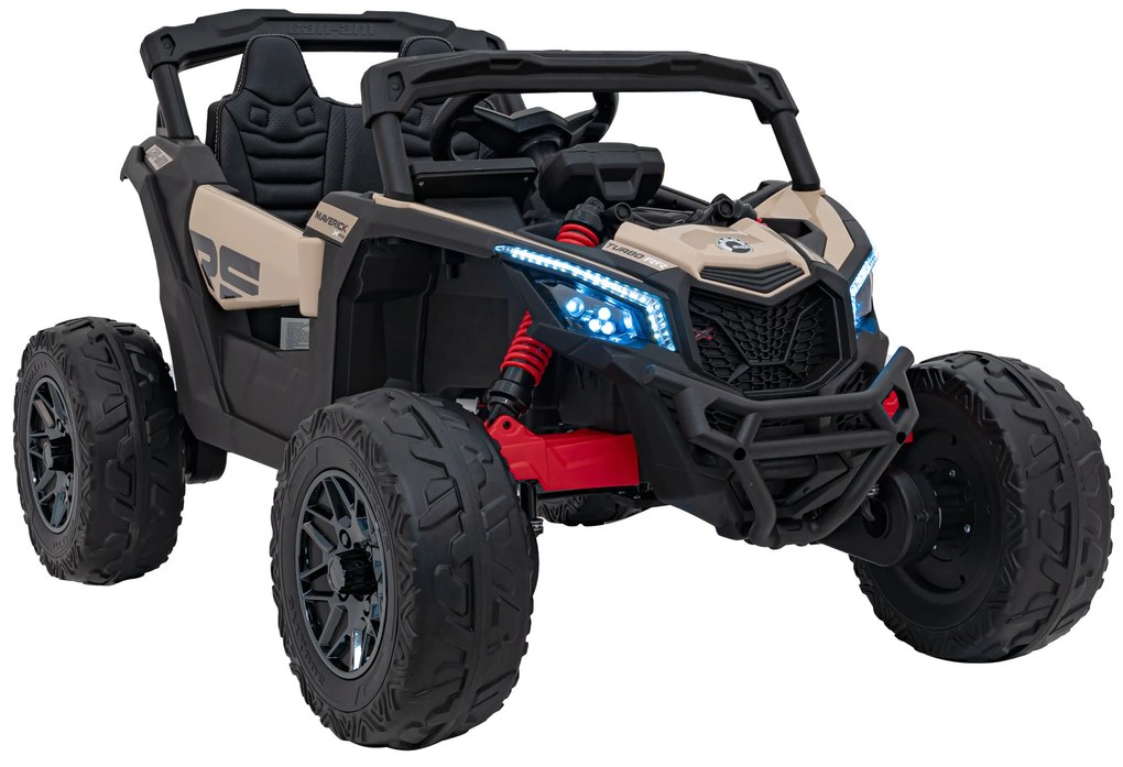 Buggy elétrico para Crianças ATV CAN-AM Maverick 24V 4×4 Rodas Espuma EVA, Assento couro ecológico Preto, Caqui