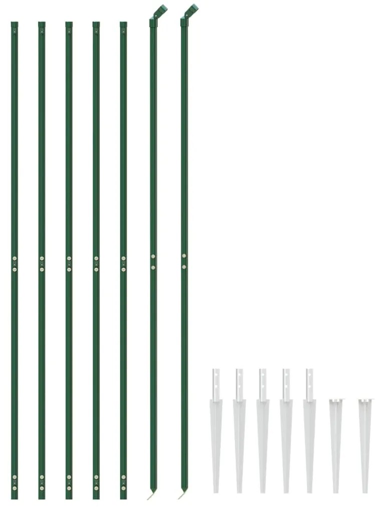 Cerca de malha de arame com estacas de fixação 1,8x10 m verde