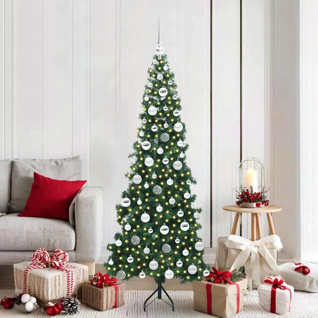 vidaXL Árvore de Natal artificial de canto Verde 180 cm PVC e Metal