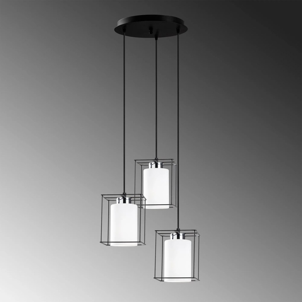 Chandelier Swank – Preto – 35 cm de diâmetro, 113 cm de altura
