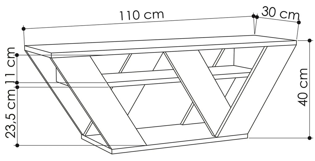 Móvel de TV "Luna" – Branco Mármore – 120 x 40 x 33,5 cm – Design Mode