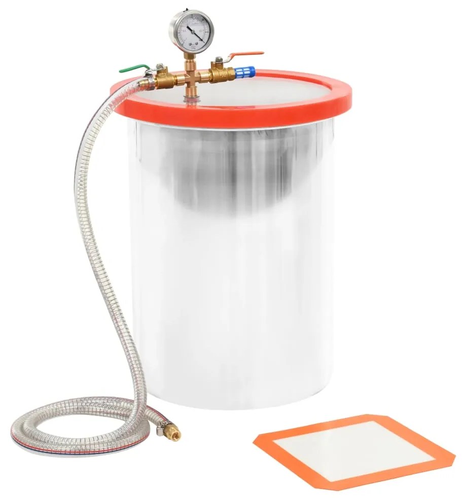 vidaXL Câmara a vácuo em aço inoxidável 22,7 L