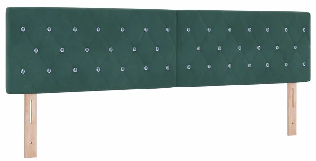 Cama Box com Colchão e LED Verde Escuro 180x200 cm Veludo