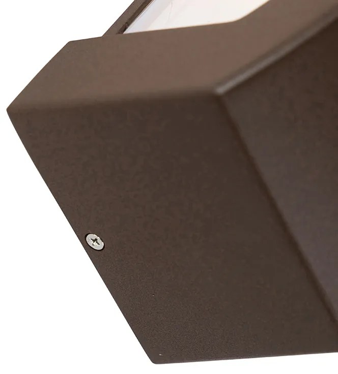 Candeeiro de parede moderno castanho ferrugem IP44 - Hurricane 1