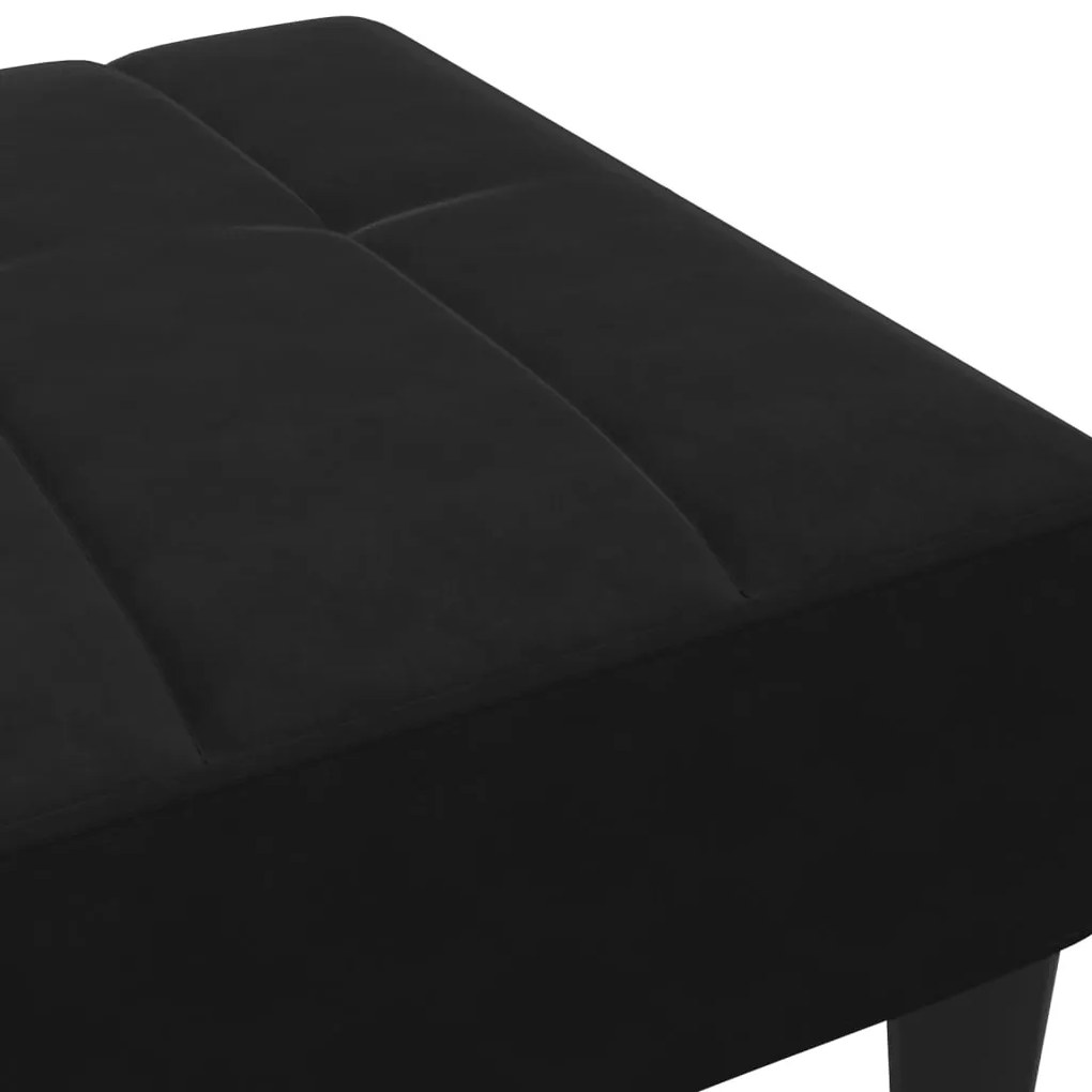 Apoio de pés 77x55x31 cm veludo preto