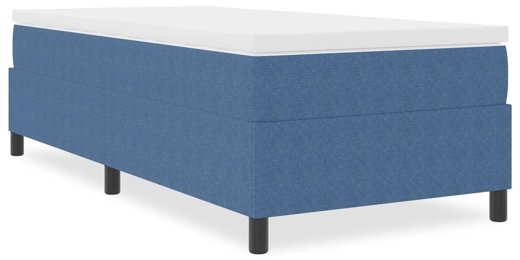 Cama Box VidaXL Azul Solteiro em Tecido de Corduroy