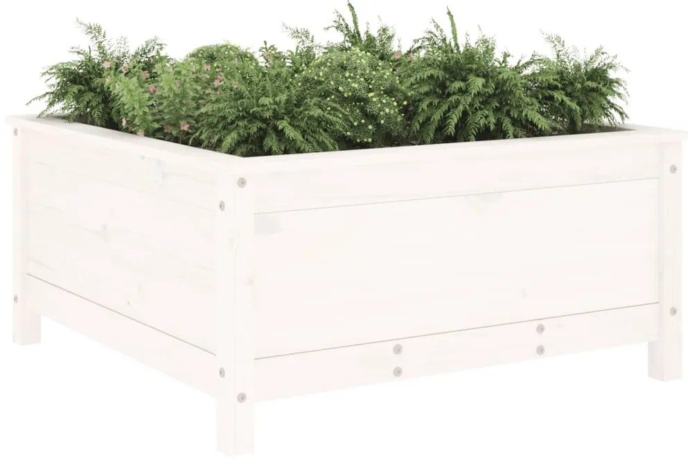 Vaso/floreira de jardim 82,5x82,5x39 cm pinho maciço branco