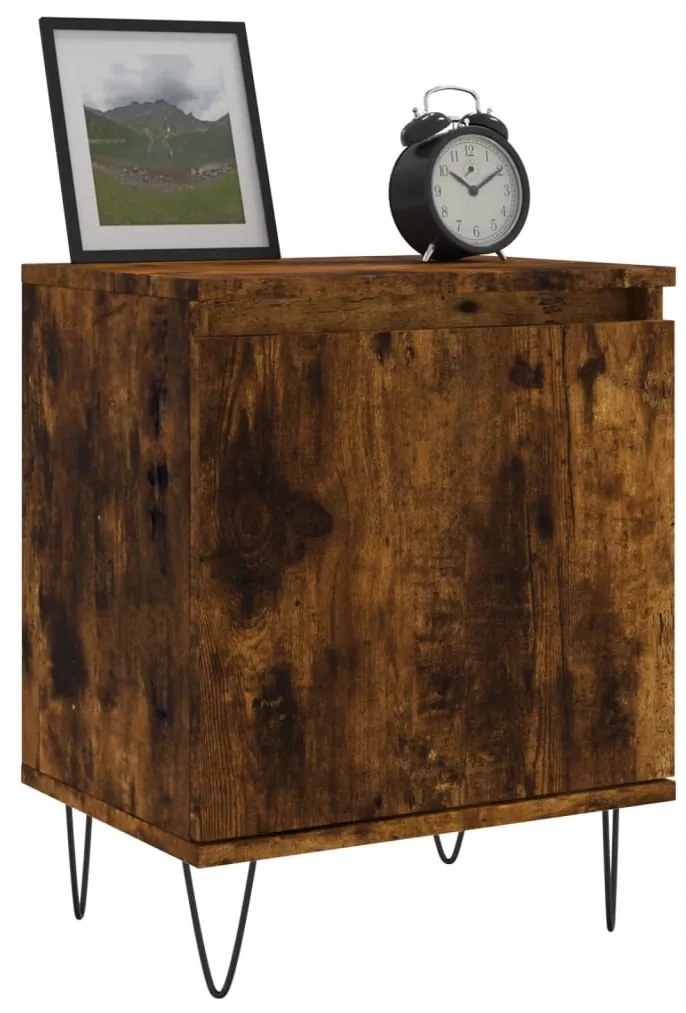 Mesa de cabeceira 40x30x50 cm deriv. madeira carvalho fumado