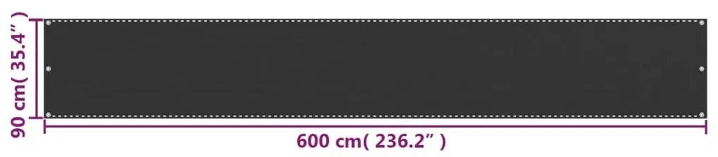 Tela varanda HDPE 90x600 cm antracite