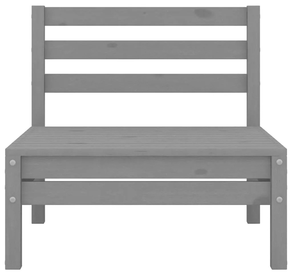 Sofás de centro para jardim 4 pcs madeira pinho maciça cinzento