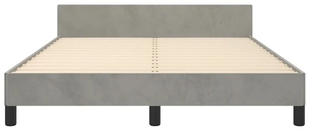 Estrutura de cama sem colchão 140x200 cm veludo cinzento-claro
