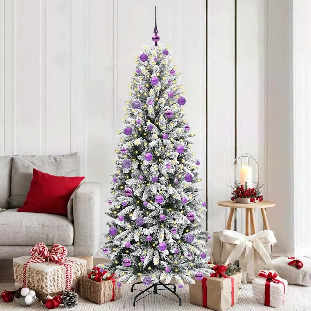 vidaXL Árvore de Natal Artificial com 300 LEDs Branco 180 cm