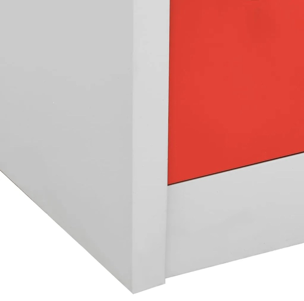 Cacifos 2 pcs 90x45x92,5 cm aço cinzento-claro e vermelho